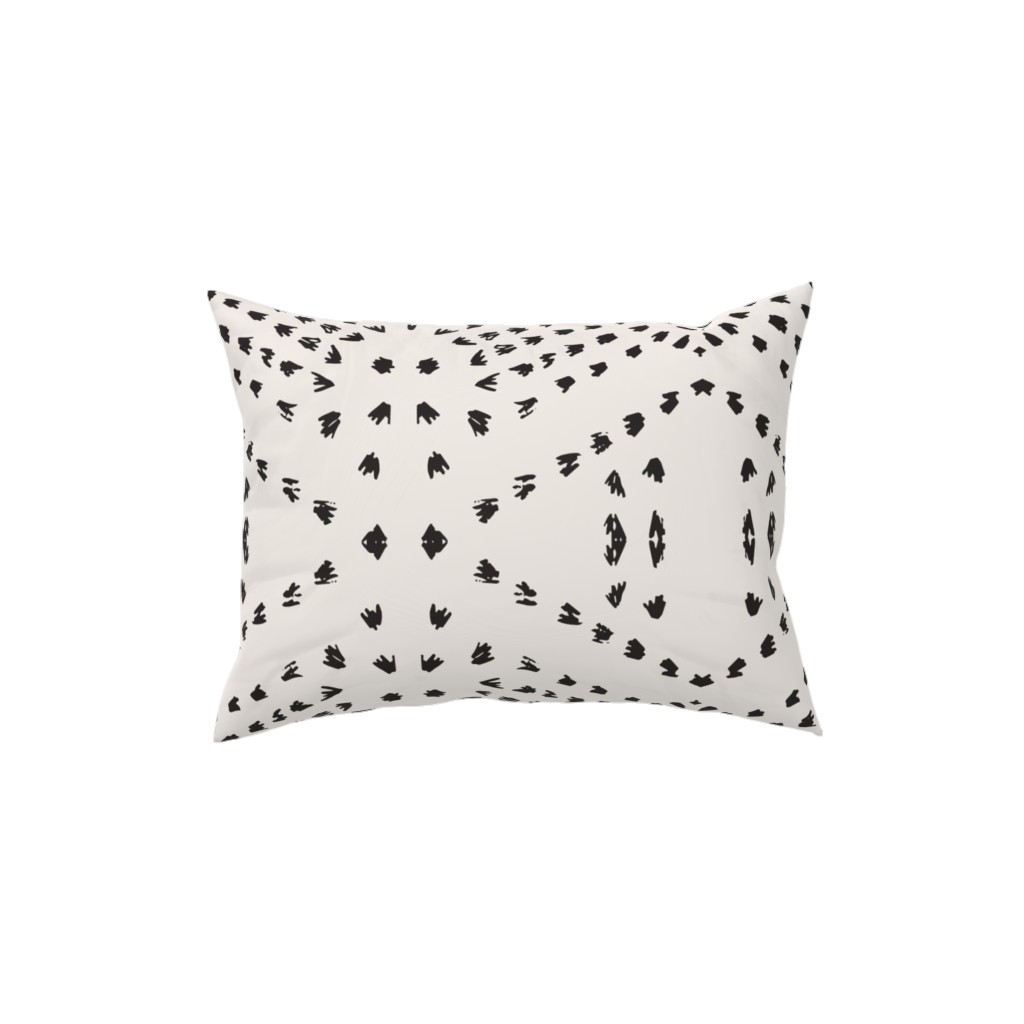 Boho Tile Pillow, Woven, Beige, 12x16, Single Sided, Beige, Black