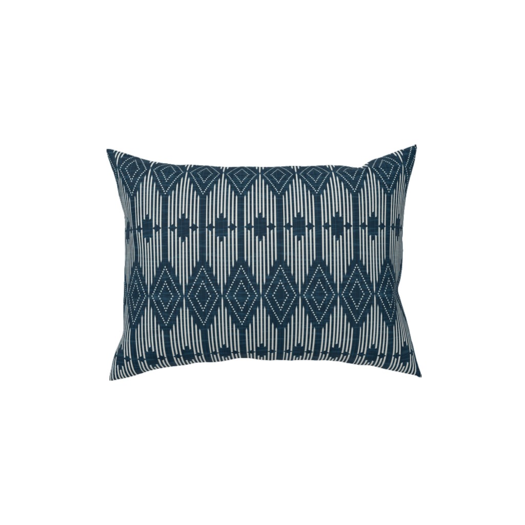 West End Pillow, Woven, Beige, 12x16, Single Sided, Blue, Silhouette