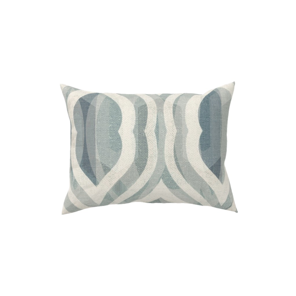 Modern Watercolor Damask - Gray Pillow, Woven, Beige, 12x16, Single Sided, Gray