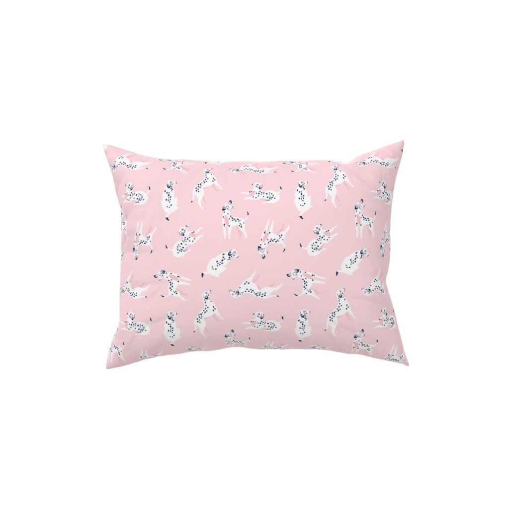 Funny Dalmatian - Pink Pillow, Woven, Beige, 12x16, Single Sided, Pink, Bright Pink