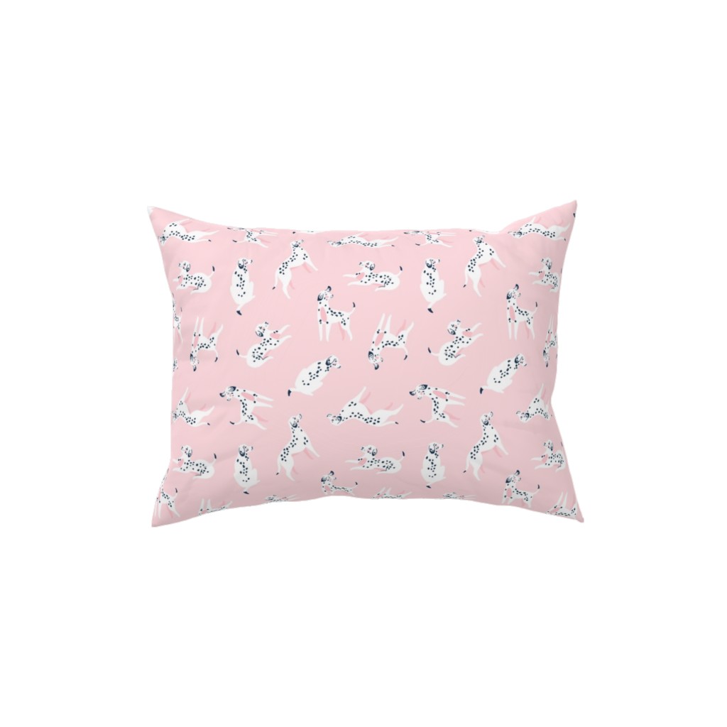 Funny Dalmatian - Pink Pillow, Woven, Beige, 12x16, Single Sided, Pink