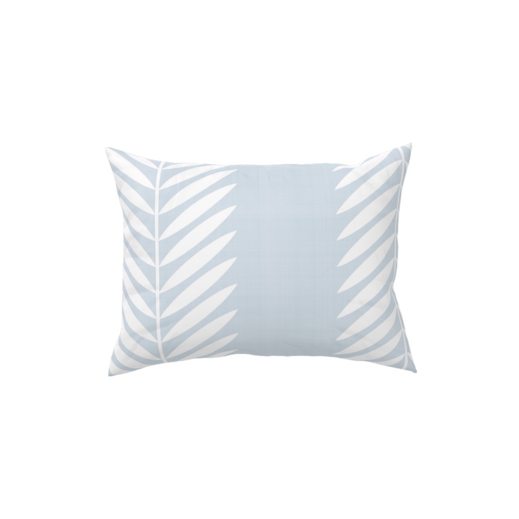 Laurel Leaf Stripe - Light Blue Pillow, Woven, Beige, 12x16, Single Sided, Blue