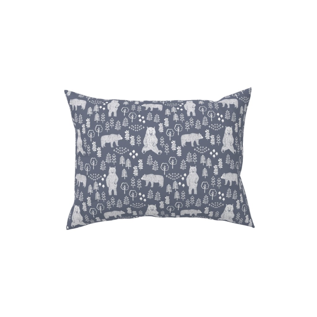 Woodland Bear Pillow, Woven, Beige, 12x16, Single Sided, Gray