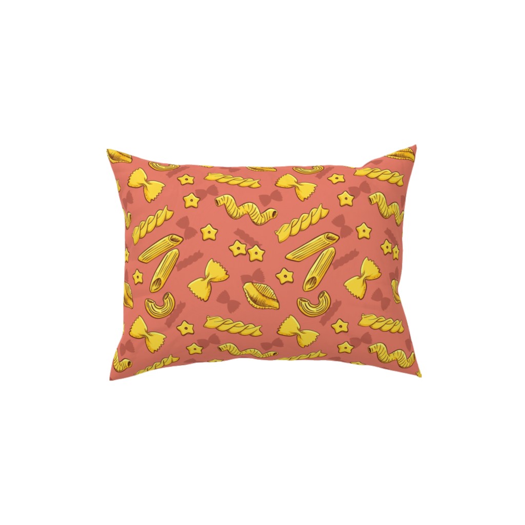 Pasta Pillow, Woven, Beige, 12x16, Single Sided, Orange, Light Salmon