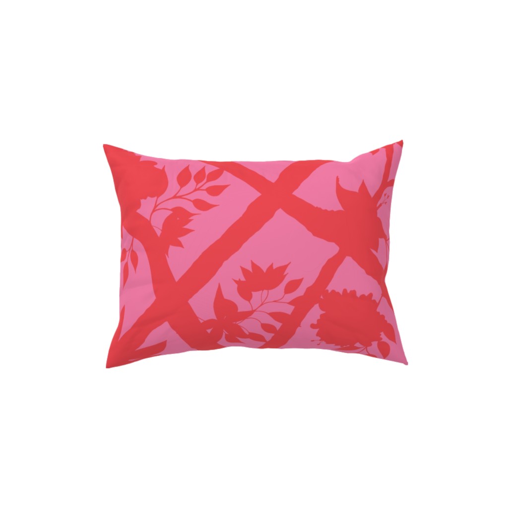 Peony Brand Mural - Pink Pillow, Woven, Beige, 12x16, Single Sided, Pink