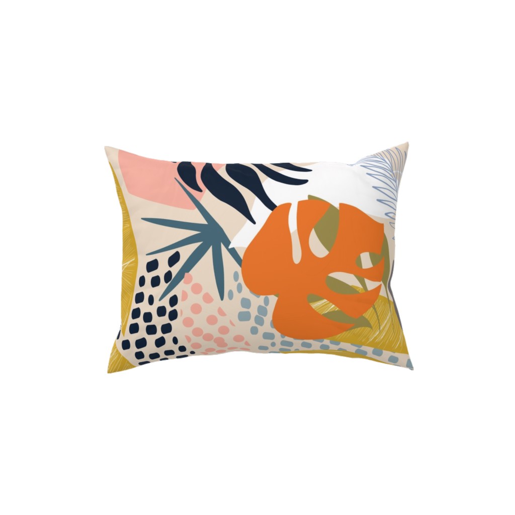 Tropical Foliage - Multi Pillow, Woven, Beige, 12x16, Single Sided, Multicolor
