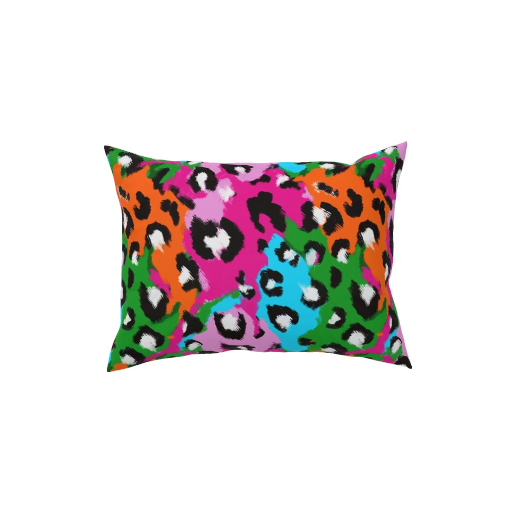 Leopard Print - Bright Pillow, Woven, Beige, 12x16, Single Sided, Multicolor