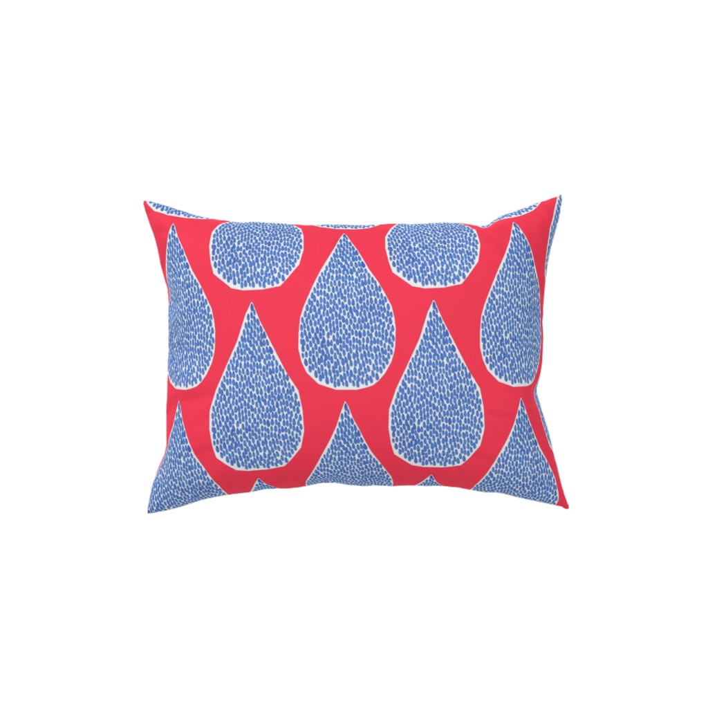 April Showers Rain Drops - Red Pillow, Woven, Beige, 12x16, Single Sided, Red, Red