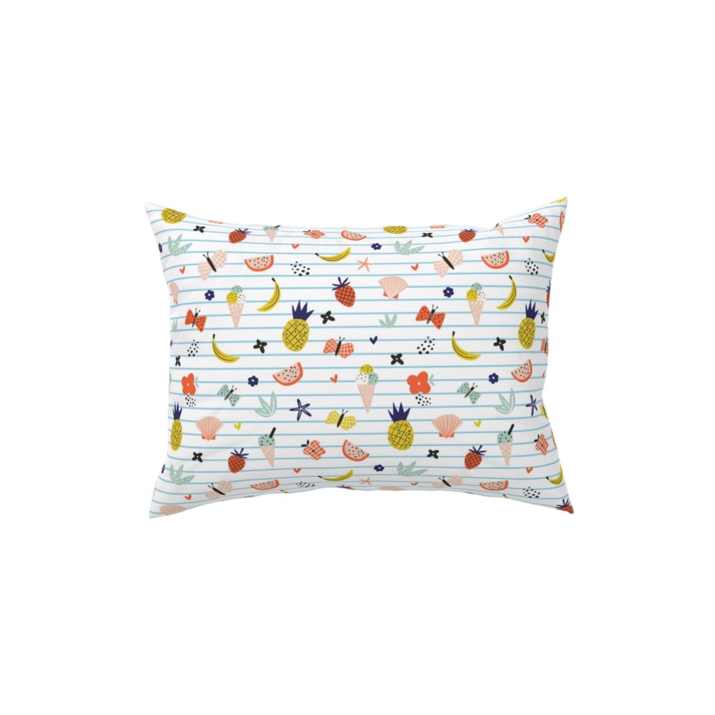 Summer Loving Stripe - Multi Pillow, Woven, Beige, 12x16, Single Sided, Multicolor