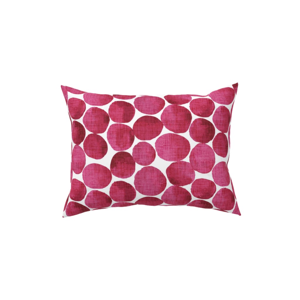 Watercolor Textured Dots - Red Pillow, Woven, Beige, 12x16, Single Sided, Red