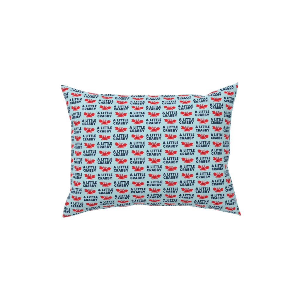 a Little Crabby - Nautical Pillow, Woven, Beige, 12x16, Single Sided, Blue