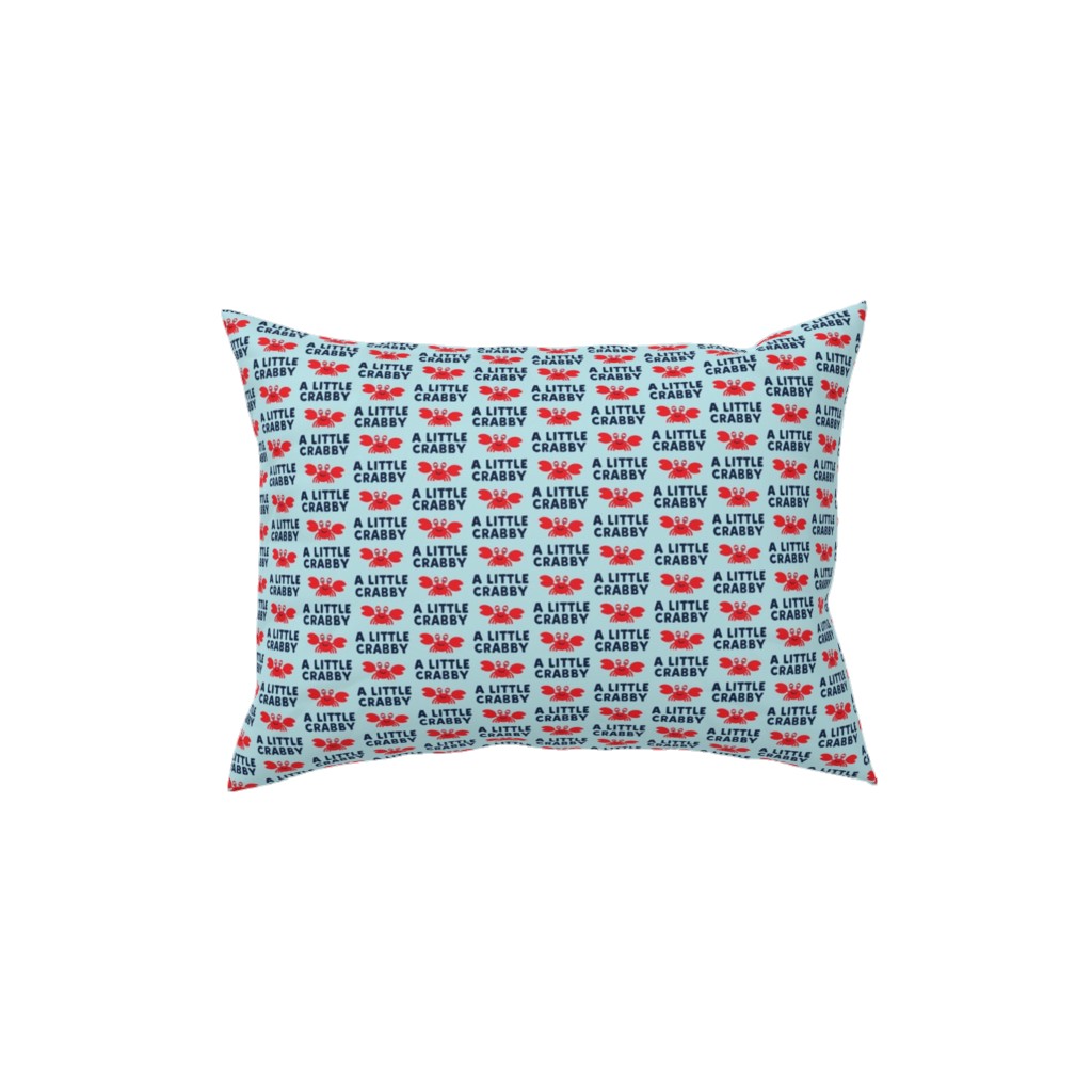 a Little Crabby - Nautical Pillow, Woven, Beige, 12x16, Single Sided, Blue