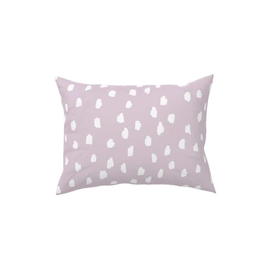 Scattered Marks - White on Lilac Pillow, Woven, Beige, 12x16, Single Sided, Purple