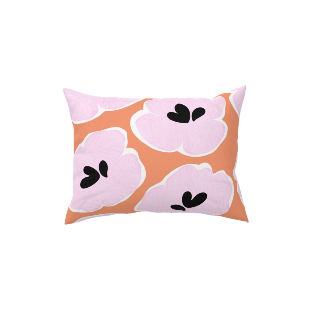 Jnn Valo - Orange and Pink Pillow, Woven, Beige, 12x16, Single Sided, Pink, Bright Pink