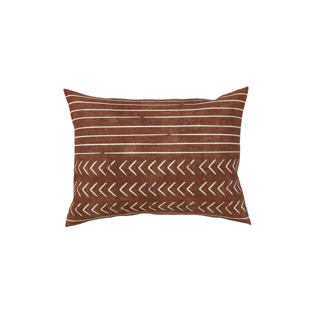 Arrow Stripes Mud Cloth Modern Pillow, Woven, Beige, 12x16, Single Sided, Brown