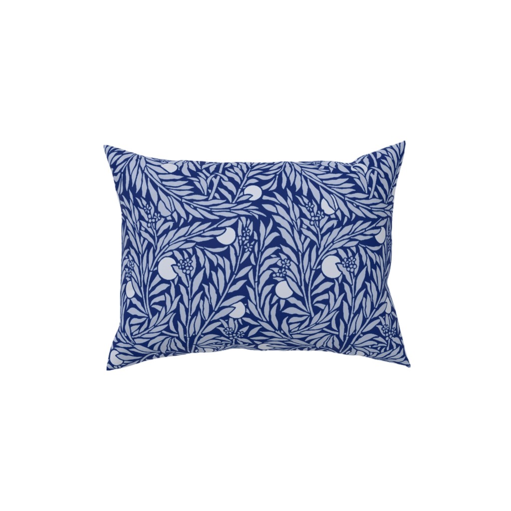 Orange Grove At Night - Blue Pillow, Woven, Beige, 12x16, Single Sided, Blue
