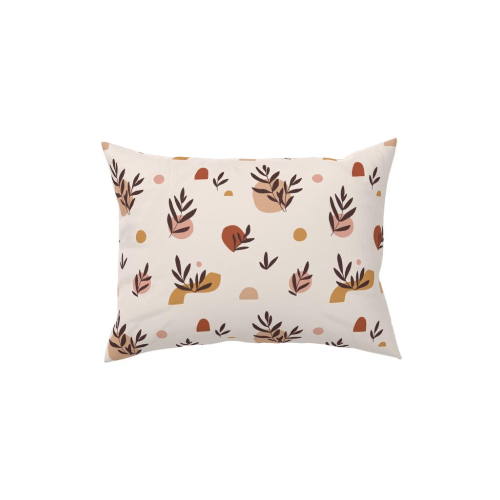 Abstraction and Tropical Leaves - Light Pillow, Woven, Beige, 12x16, Single Sided, Beige