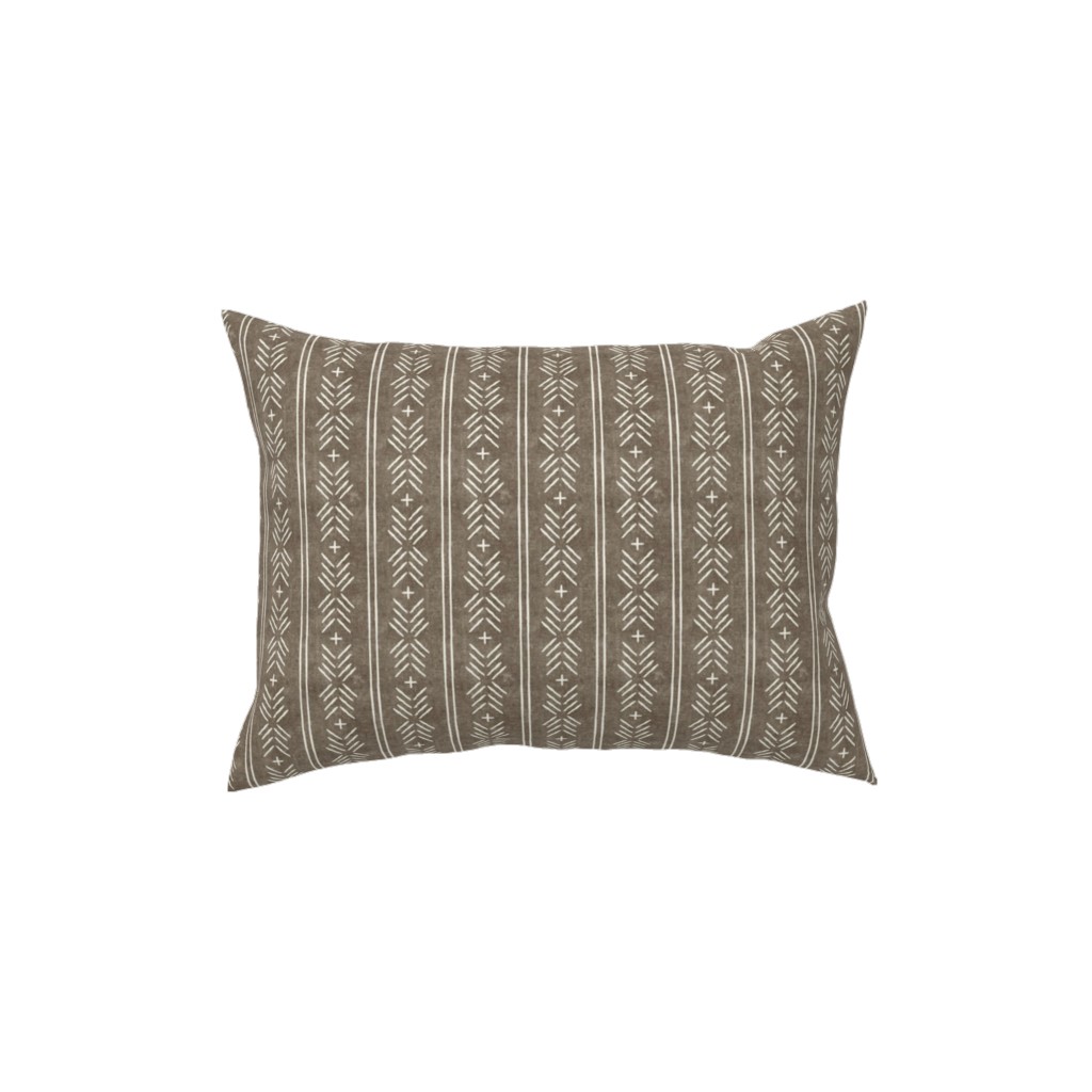 Mudcloth Arrow Stripes - Golden Beige Pillow, Woven, Beige, 12x16, Single Sided, Brown