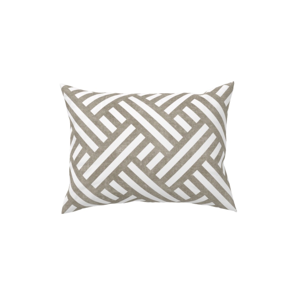 Farmhouse Weave Pillow, Woven, Beige, 12x16, Single Sided, Gray, Cafe