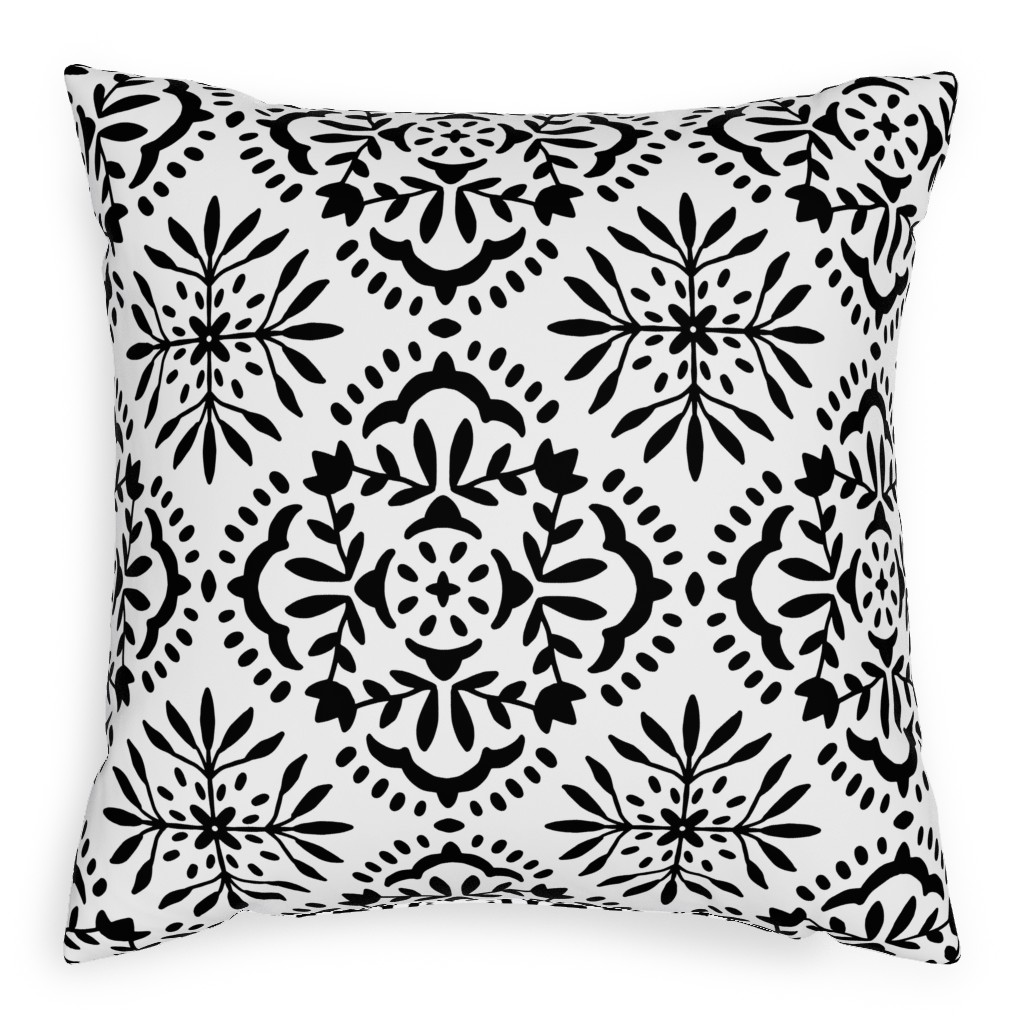 Southern At Heart - Black and White Pillow, Woven, Black, 20x20, Single Sided, Black