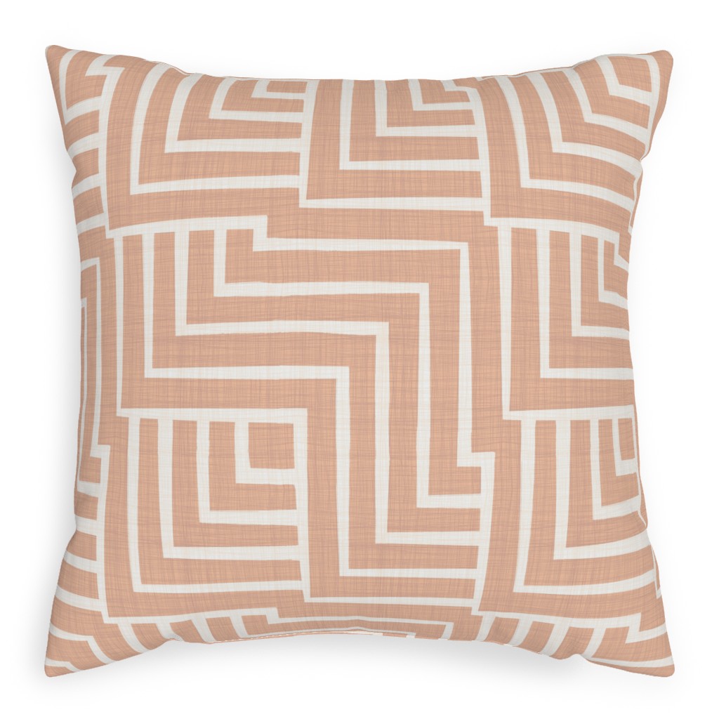 Square Angles - Pink Pillow, Woven, Black, 20x20, Single Sided, Pink, Bright Pink