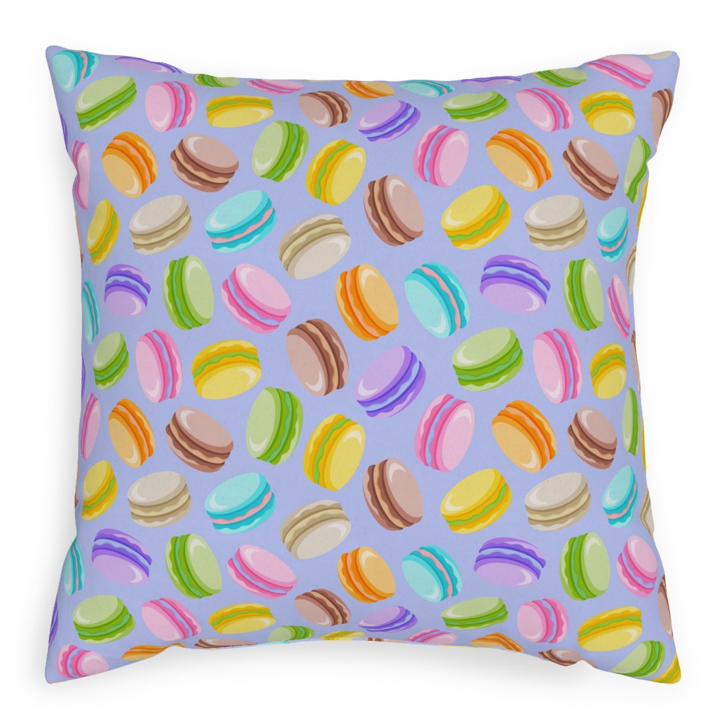 Pastel Macarons - Lavender Pillow, Woven, Black, 20x20, Single Sided, Purple, Purple