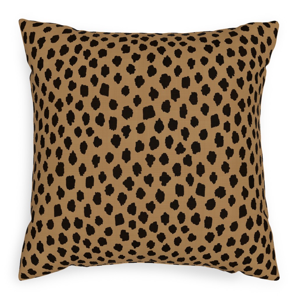 Cheetah Spots - Brown Pillow, Woven, Black, 20x20, Single Sided, Brown, Brown