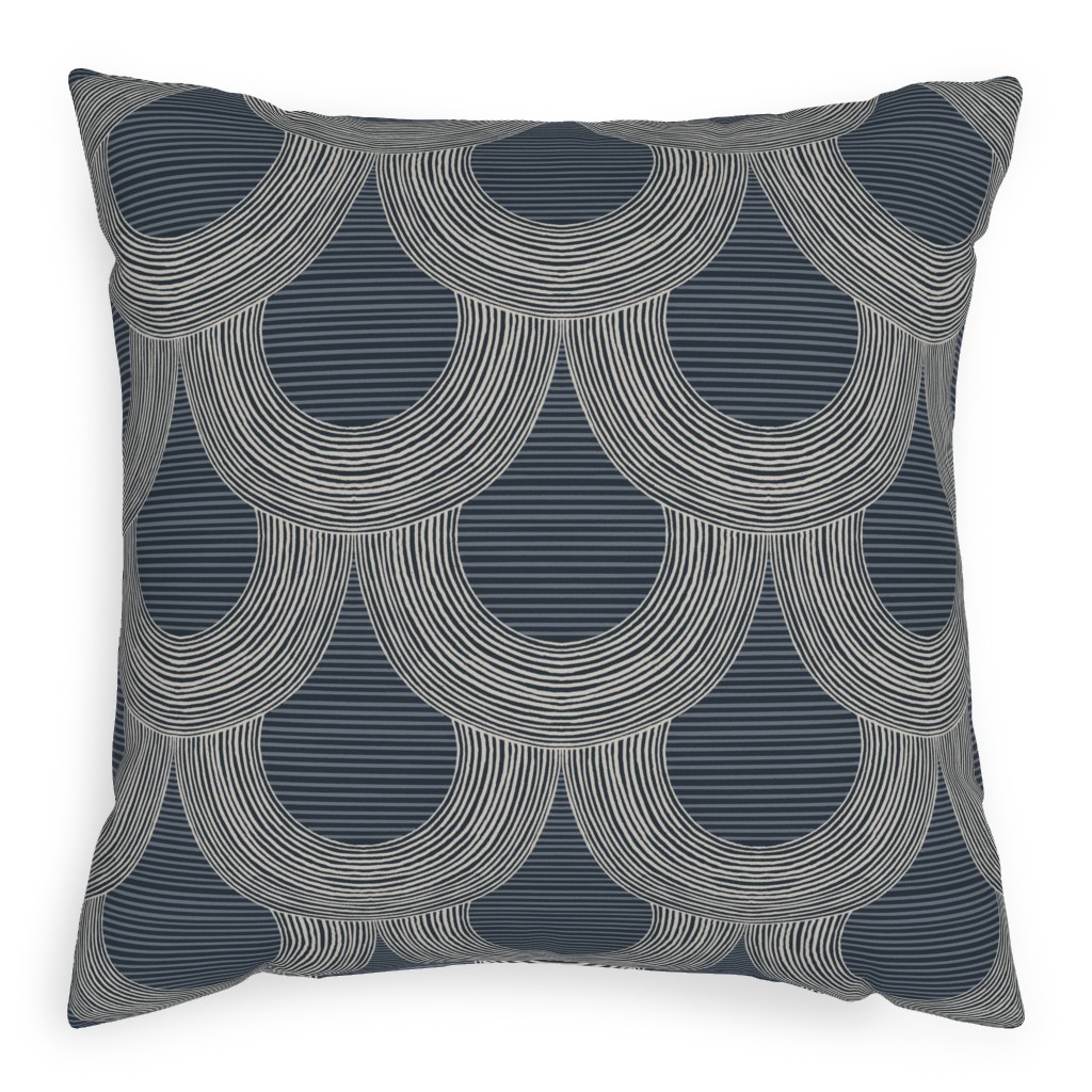 Portland - Blue Pillow, Woven, Black, 20x20, Single Sided, Blue, True Blue