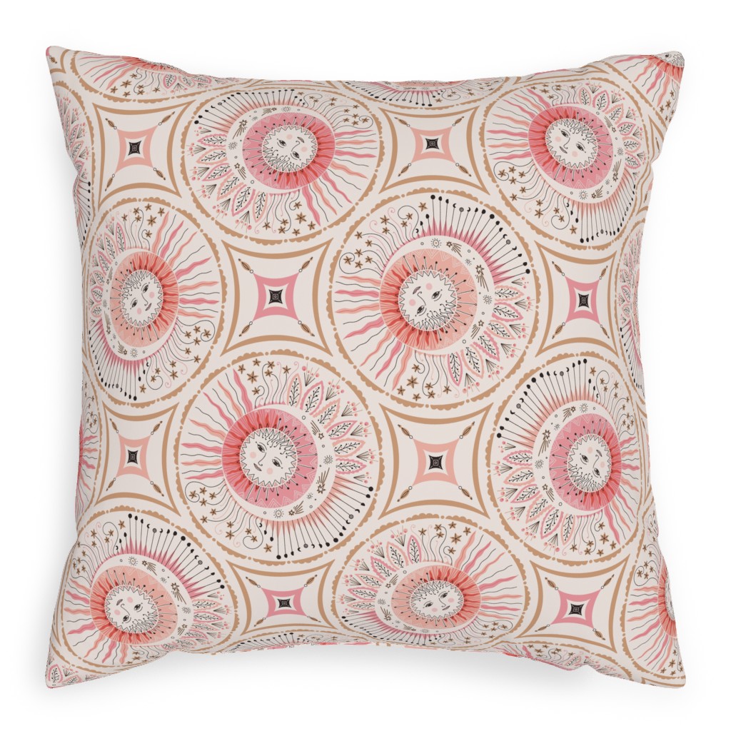 Celestial Talisman in Pink Pillow, Woven, Black, 20x20, Single Sided, Pink