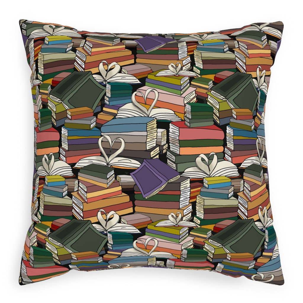 Book Club - Multicolor Pillow, Woven, Black, 20x20, Single Sided, Multicolor