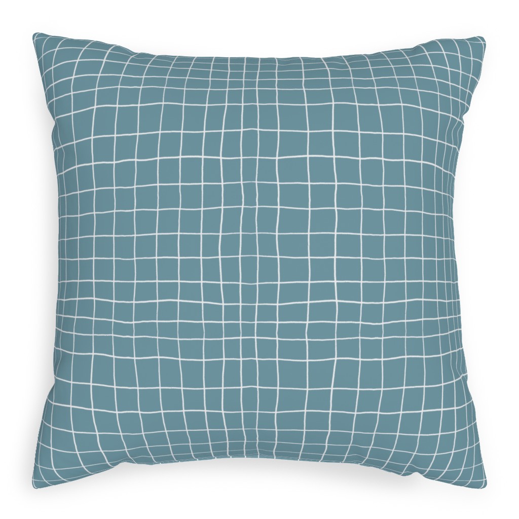 Springfield - Blue Pillow, Woven, Black, 20x20, Single Sided, Blue