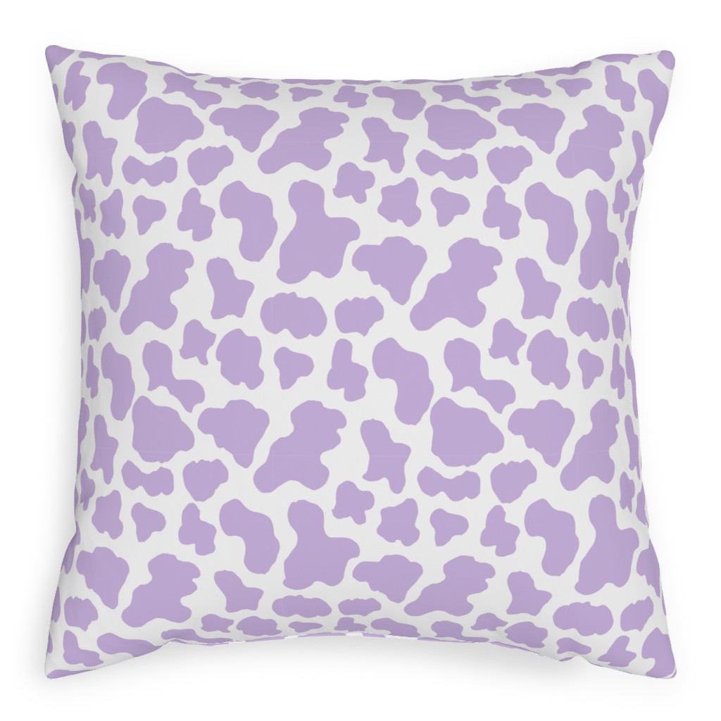 Cow Print Pillow, Woven, Black, 20x20, Single Sided, Purple, Violet