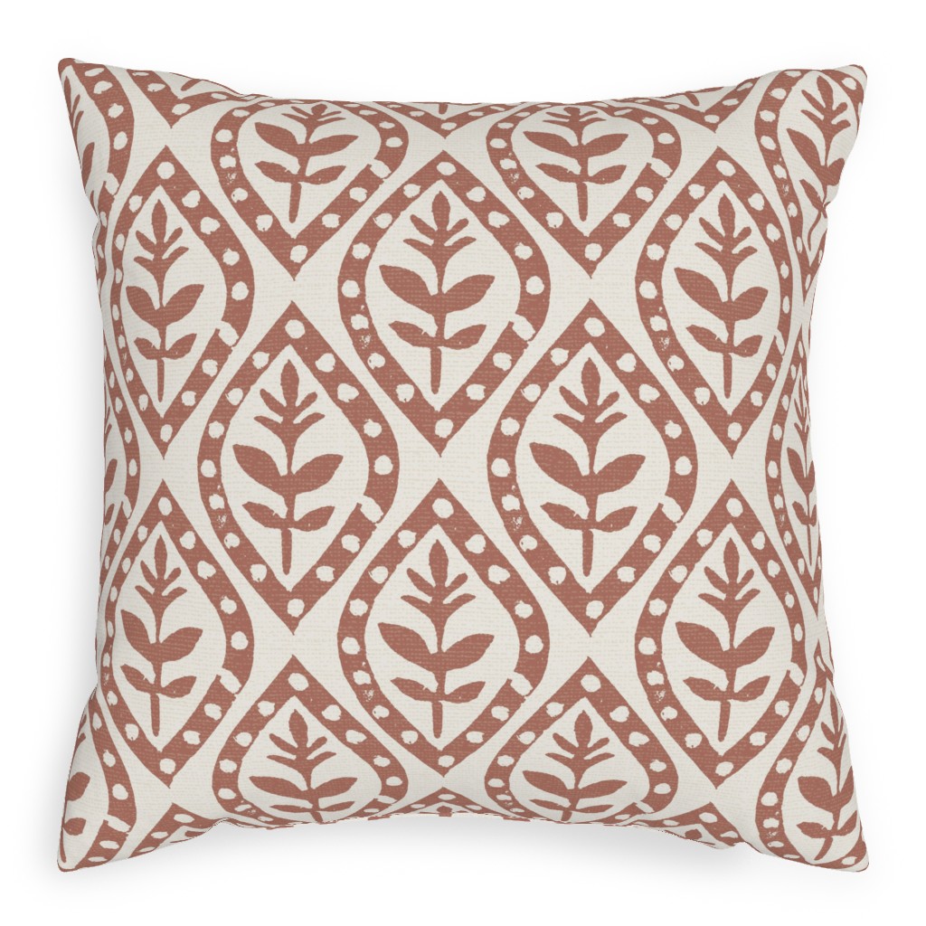 Molly's Print - Terracotta Pillow, Woven, Black, 20x20, Single Sided, Brown, Brown