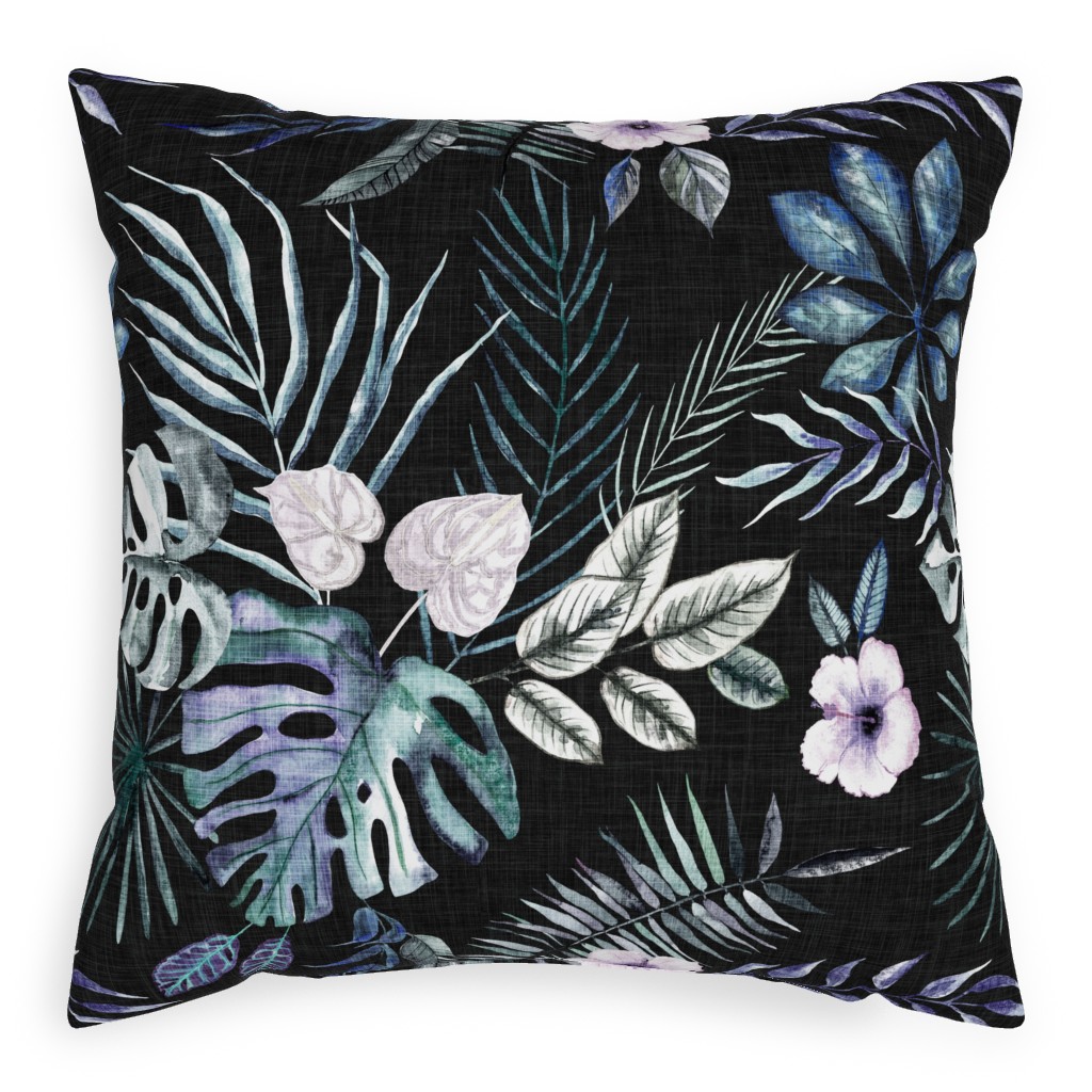 Phantasmagorial Jungle Pillow, Woven, Black, 20x20, Single Sided, Black