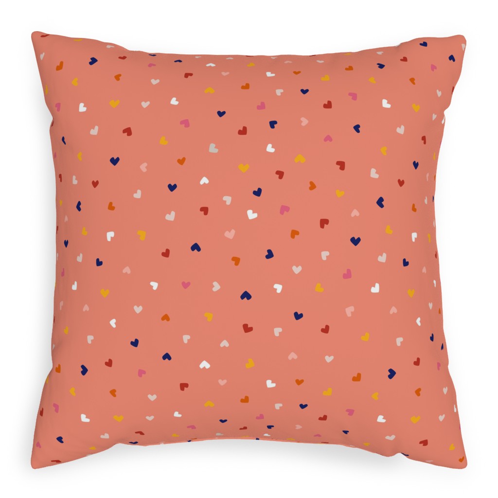 Heart Sprinkles - Pink Pillow, Woven, Black, 20x20, Single Sided, Pink, Bright Pink