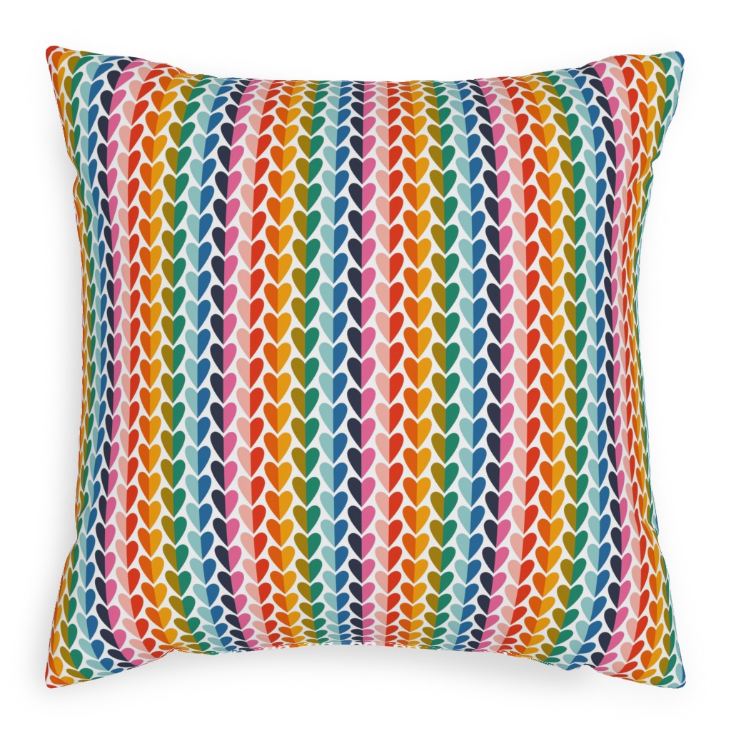 Rainbow of Love - Multi Pillow, Woven, Black, 20x20, Single Sided, Multicolor