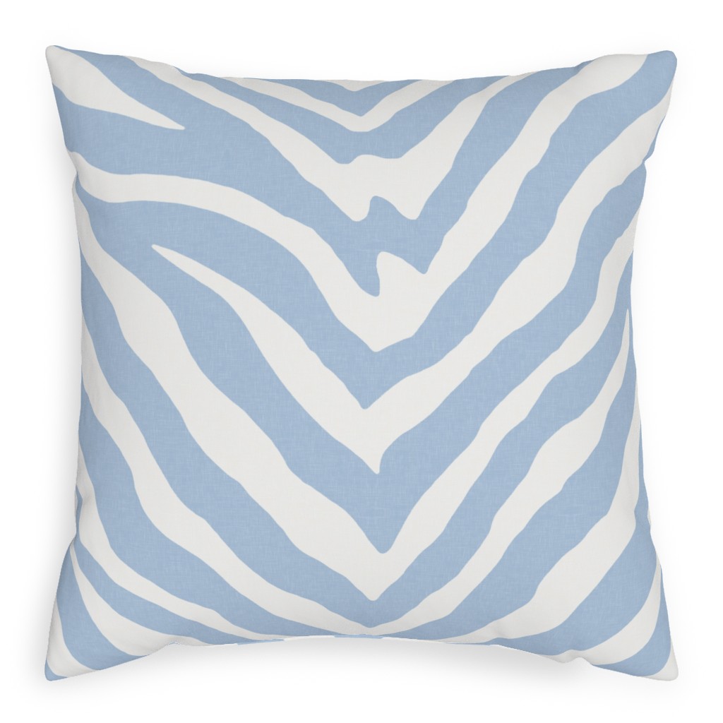Zebra Pattern Pillow, Woven, Black, 20x20, Single Sided, Blue