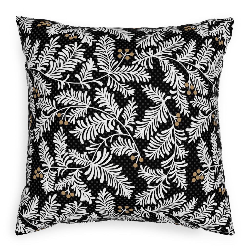 Winter Branches Pillow, Woven, Black, 20x20, Single Sided, Black