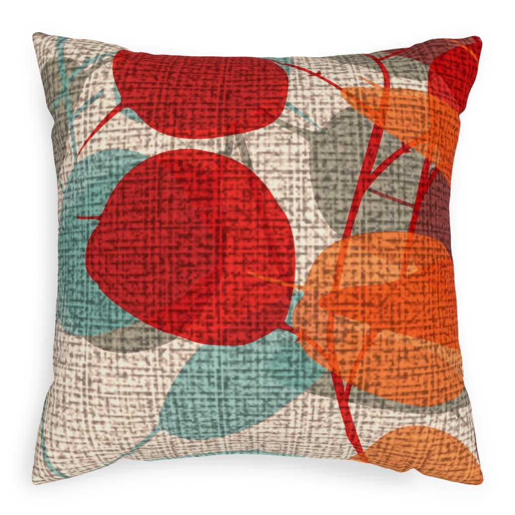 Lunaria on a Fall Day - Multi Pillow, Woven, Black, 20x20, Single Sided, Multicolor