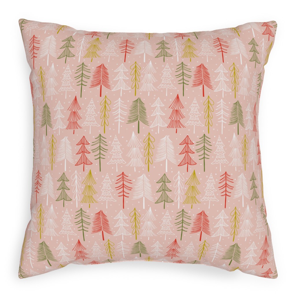 Pink Christmas Tree Pillow