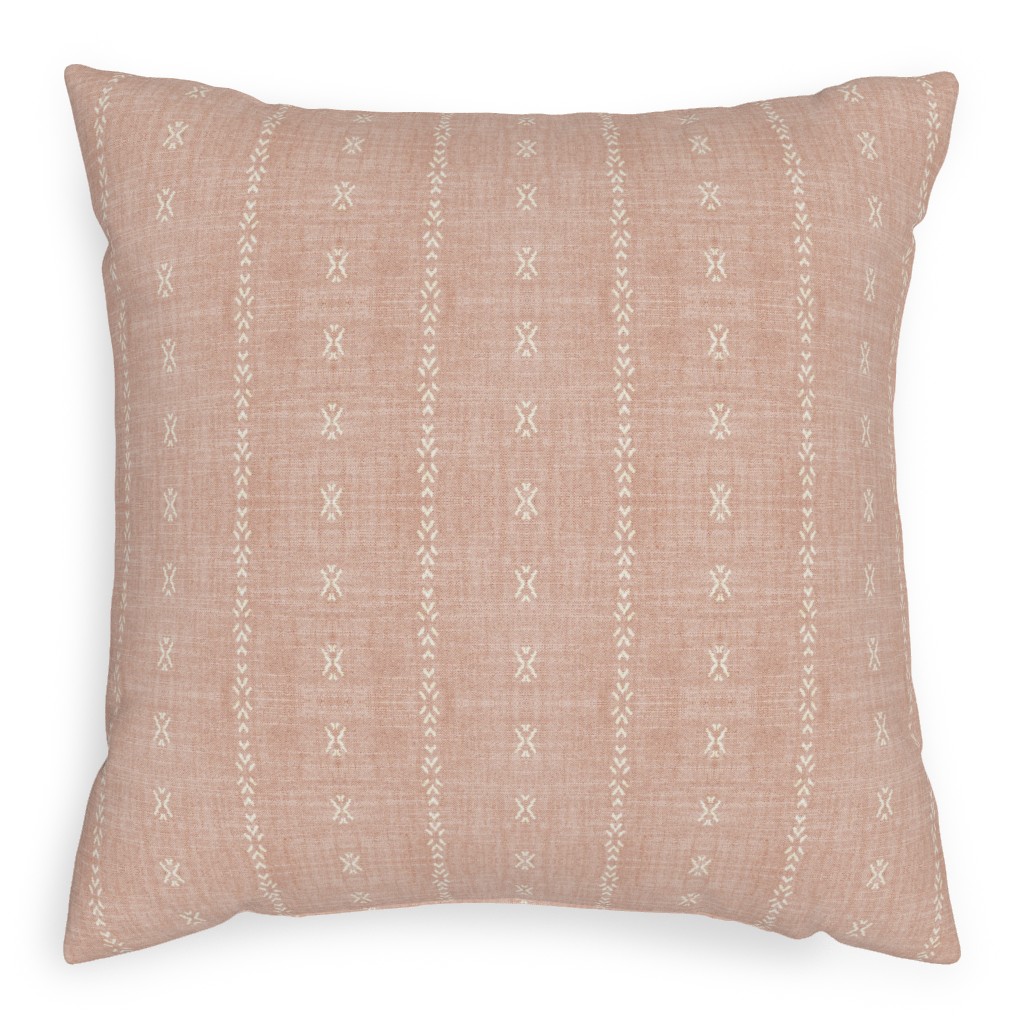 Playa Tribal Stripe - Pink Pillow, Woven, Black, 20x20, Single Sided, Pink