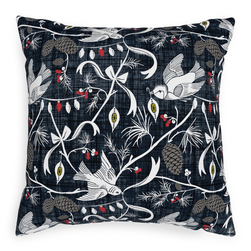 Merry Forest Pillow, Woven, Black, 20x20, Single Sided, Black