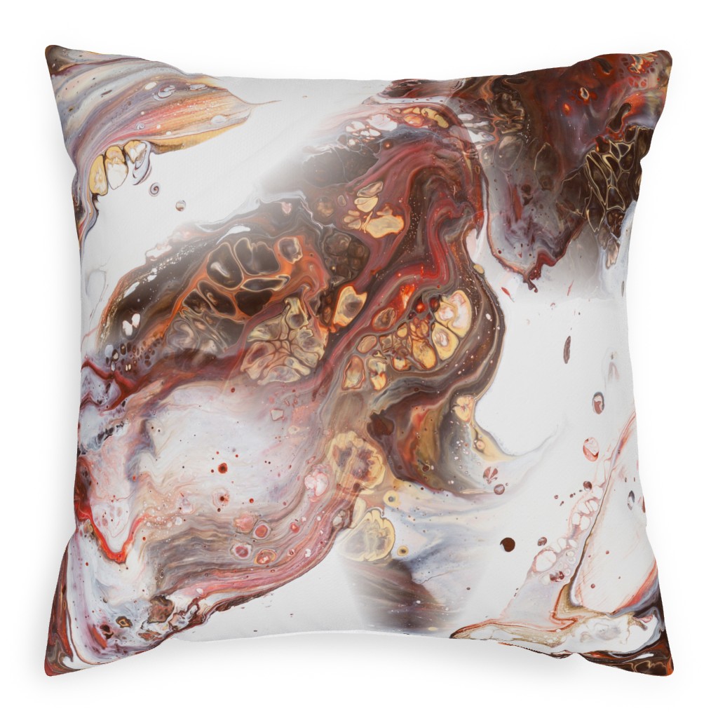 Acrylic Flow Pillow, Woven, Black, 20x20, Single Sided, Brown, Pebble