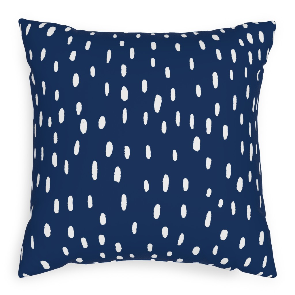 Confetti Dot - Night Pillow, Woven, Black, 20x20, Single Sided, Blue, True Blue