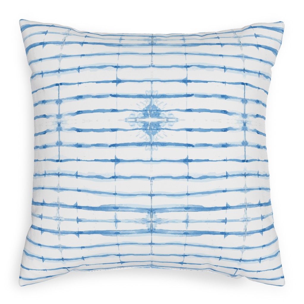 Shibori - Blue Pillow, Woven, Black, 20x20, Single Sided, Blue