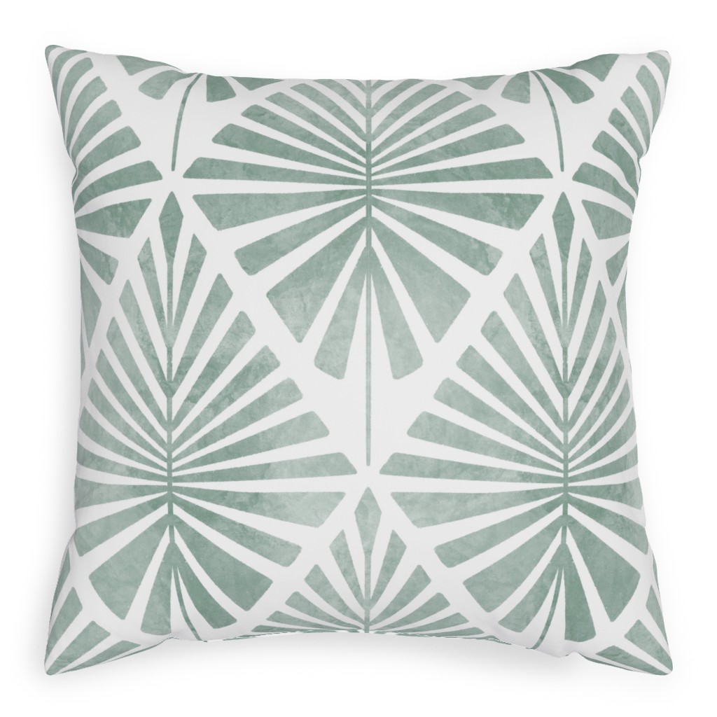 Laguna - Green Pillow, Woven, Beige, 20x20, Single Sided, Green