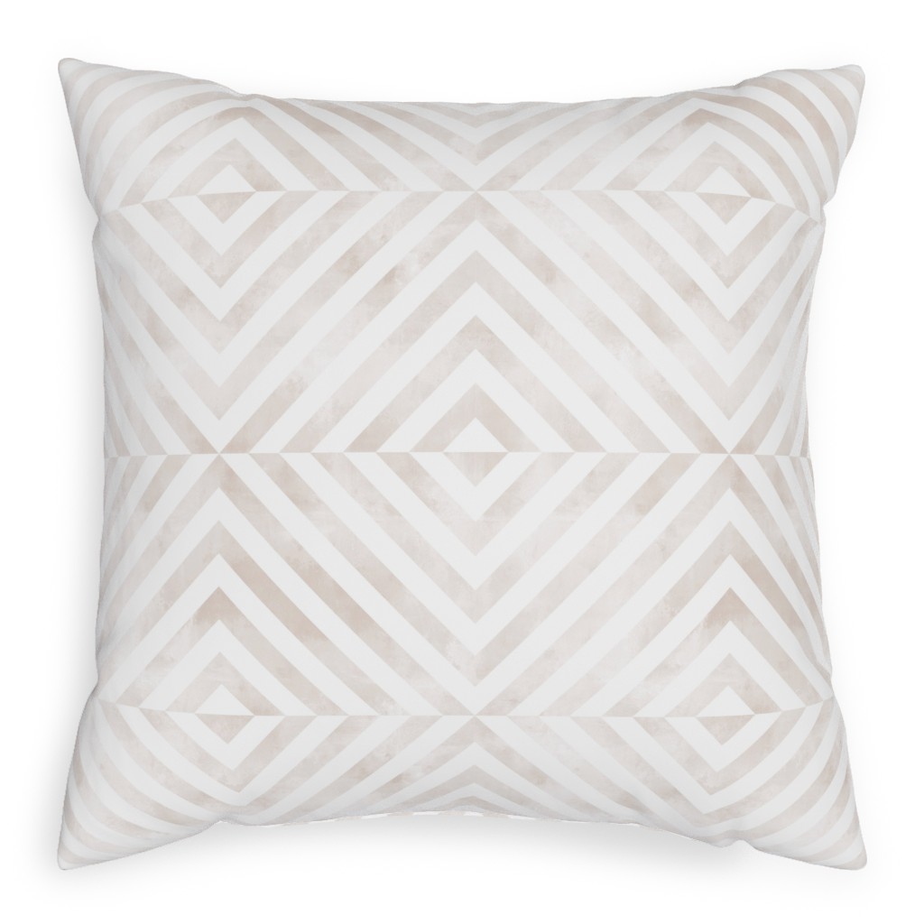 Soft Pink Angles Pillow, Woven, Beige, 20x20, Single Sided, White