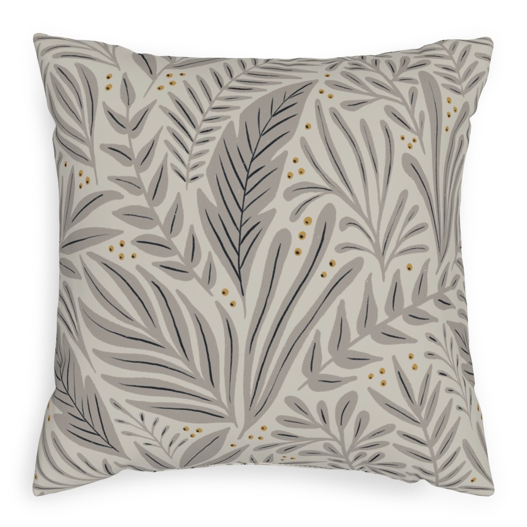 Annette Pillow, Woven, Beige, 20x20, Single Sided, Gray, Silver Lining