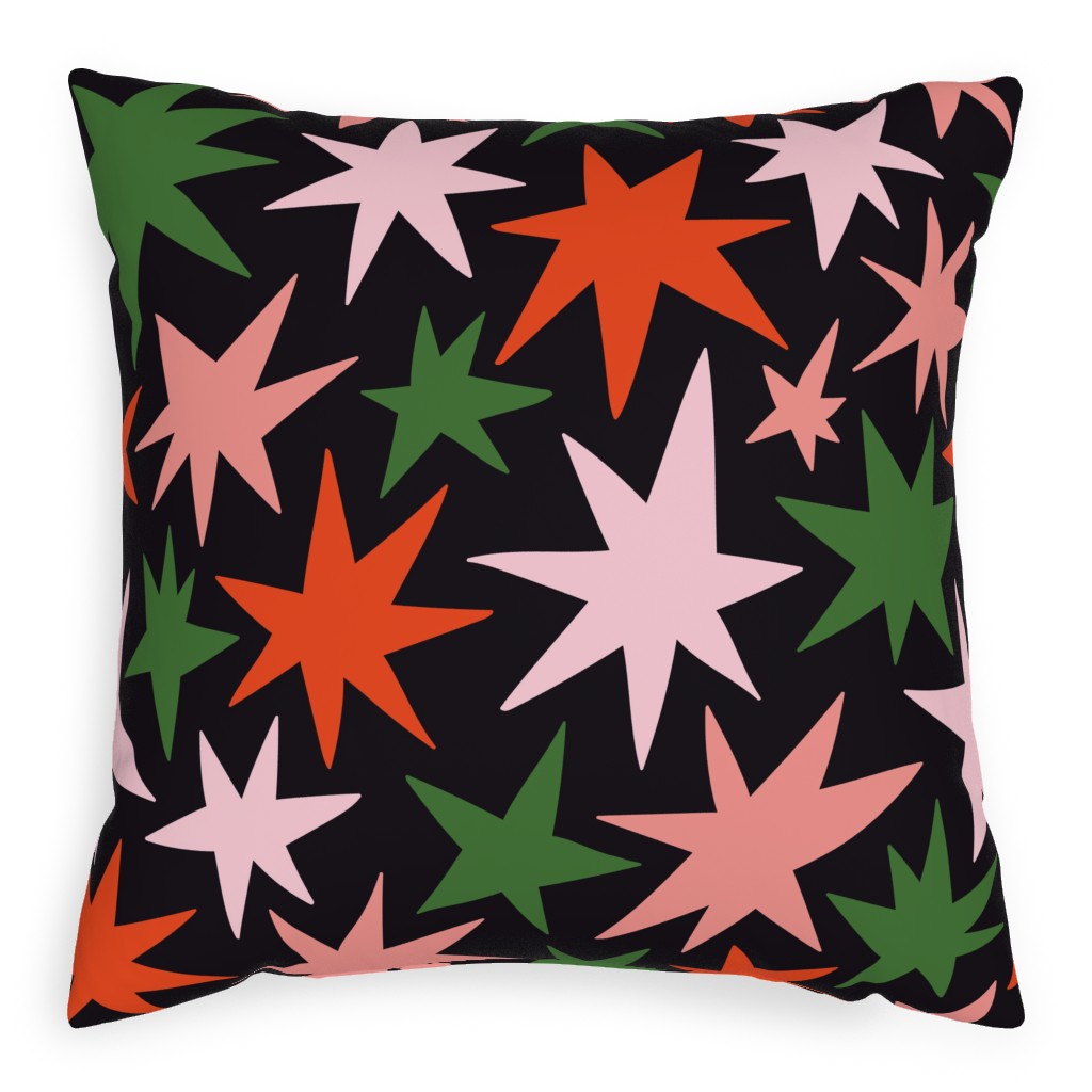 Christmas Stars - Multi Pillow, Woven, Beige, 20x20, Single Sided, Multicolor