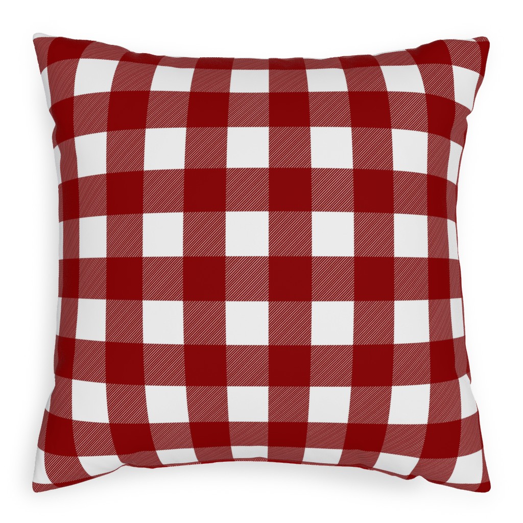 Buffalo Plaid - Red Pillow, Woven, Beige, 20x20, Single Sided, Red, Red